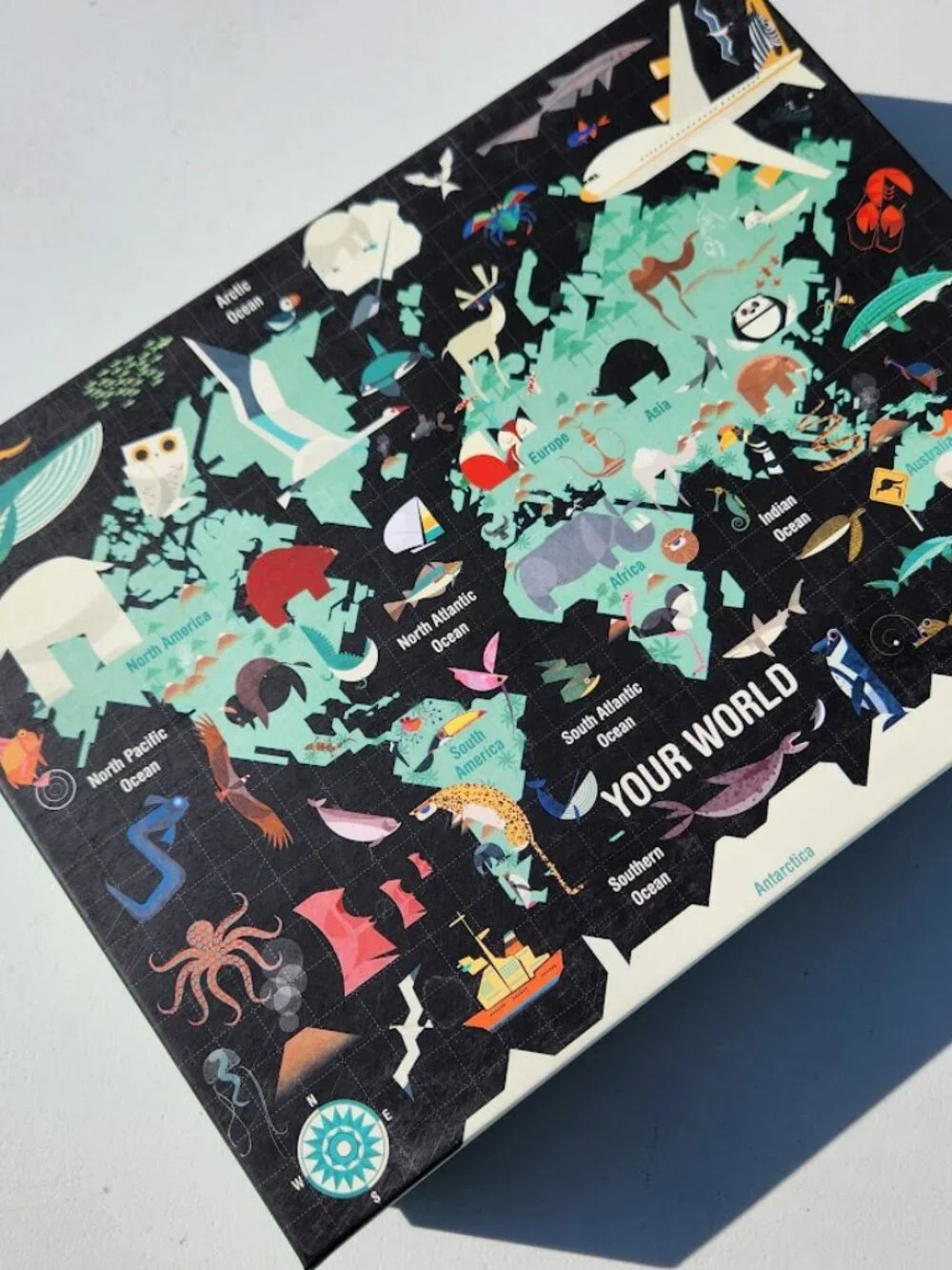 Mudpuppy 1000 Piece Your World Puzzle Map Atlas Inspired Charley Harper Inspired